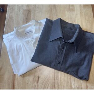 2 Men's Sz‎ L Country Western Button Dress Shirts Barry Bricken Harleys Spain